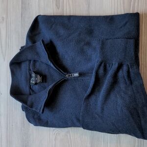 Jos A Bank Pima Cotton XL Dark Blue PullOver Sweater Zip Neck Signature Collecti